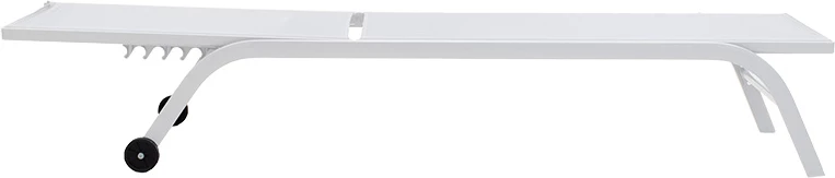 Shezlong Jaipur, alumin i bardhë, tekstilene e bardhë