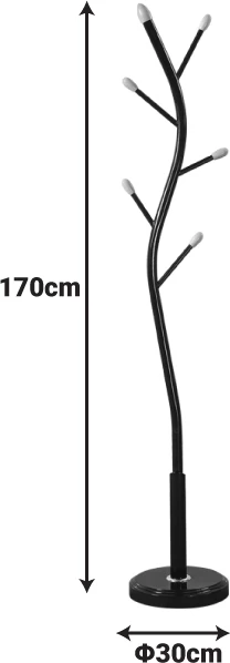 Varëse palltosh Portu, metalike, ngjyrë e zezë-natyrale, D30x170cm