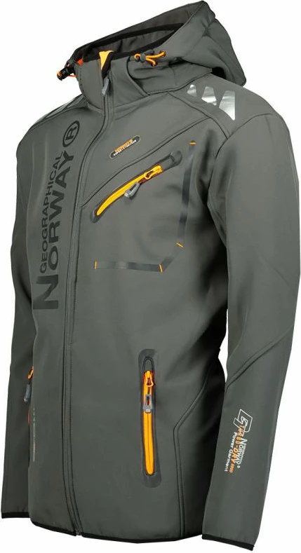 Jakne softshell për meshkuj Geographical Norway, gri me portokalli