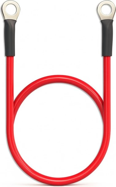 Kabllo baterie, Qoltec, 50986, 10AWG 600V, syza M8 8mm, 60cm, e kuqe