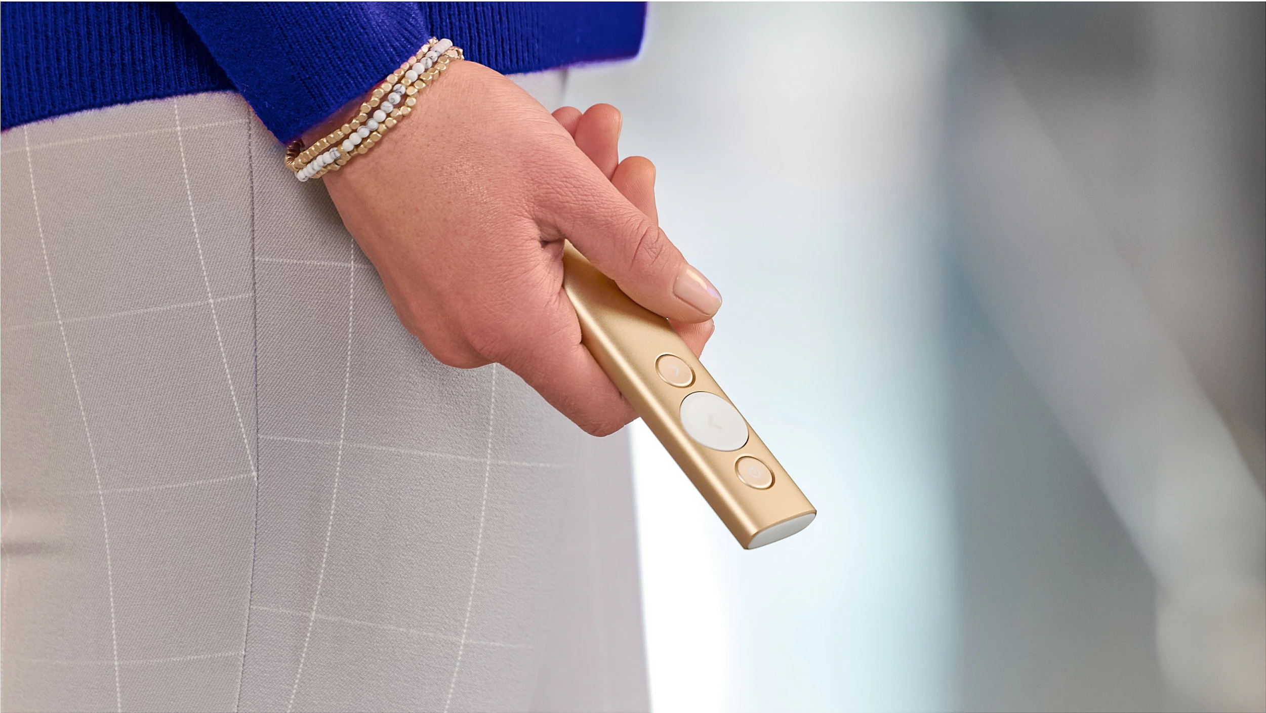 Prezantues Logitech Spotlight, Bluetooth/RF, USB, 30 m, ngjyrë ari