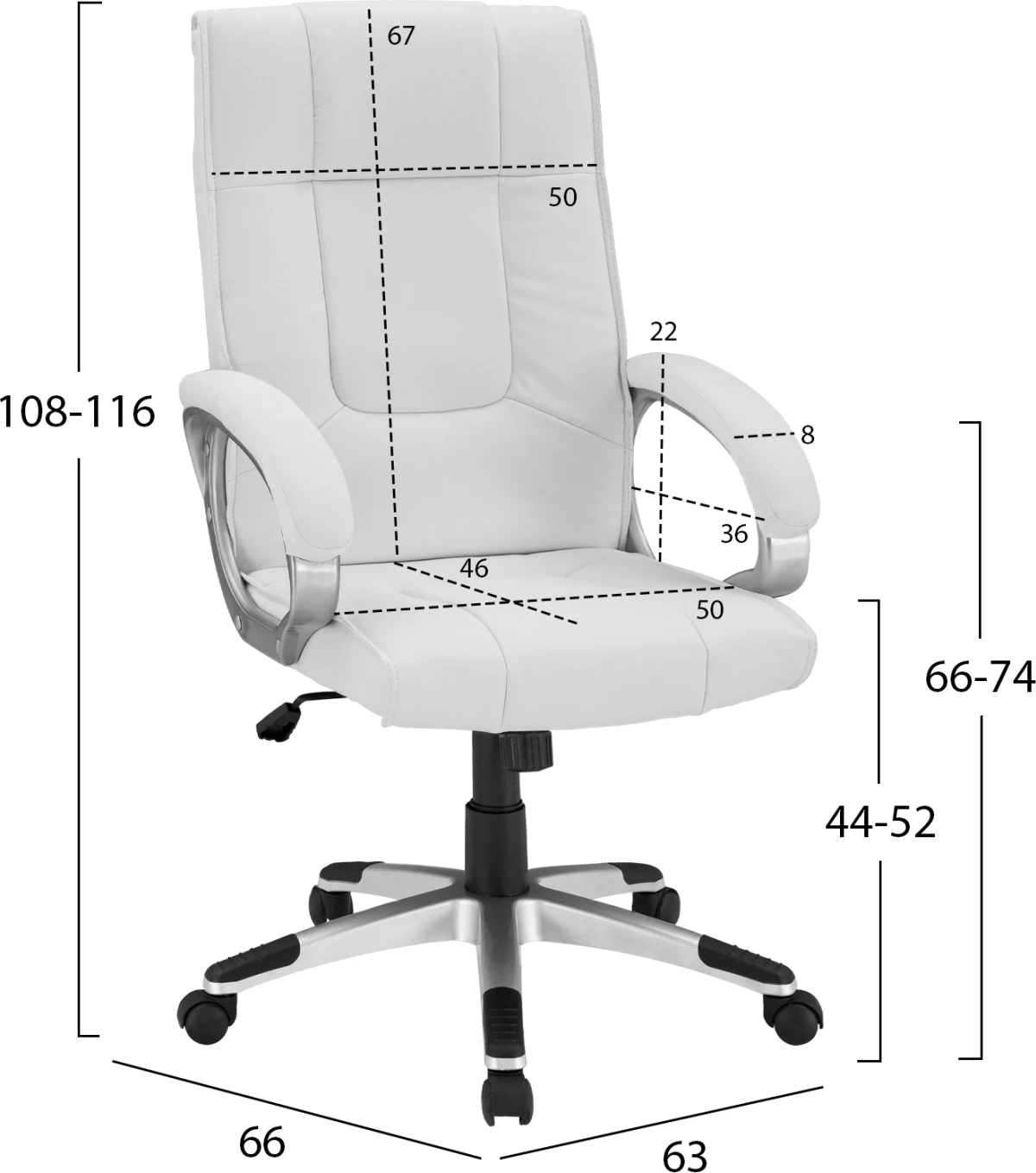 Karrige për zyre CHANDER FH1092.02, e bardhë