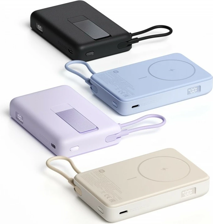 Power bank, Xiaomi, Magnetic 10000 71809, 10000 mAh, deri 33 W, pa tel, 2x USB-C, me stand, blu