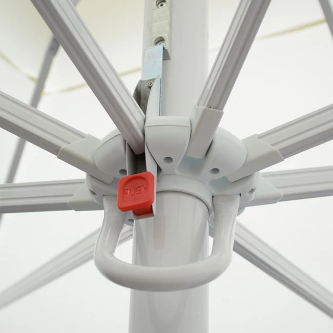 PROFESSIONAL ALUMINUM UMBRELLA FH6002 WHITE-ENHANCED VENTILATION-TELESCOPIC-4Χ4x2,95Hm