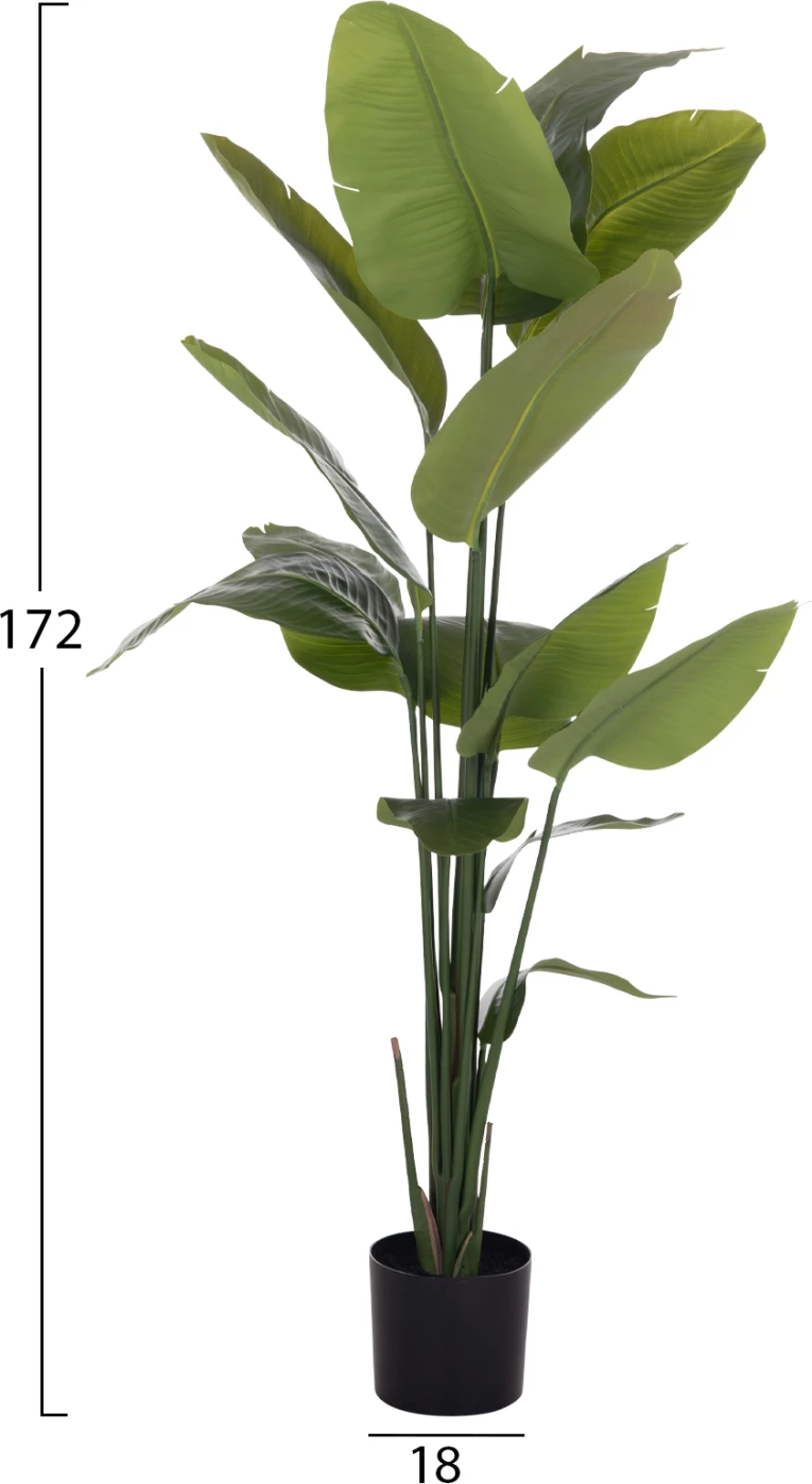 Bimë sintetike dekorative në vazo, Strelitzia, FH4739, Φ18x172cm