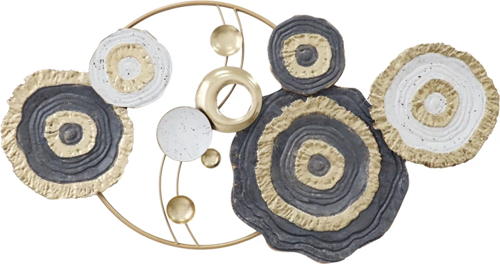 Dekor muri metalik, ngjyrë ari-bardhë-e zezë, 91x49x4