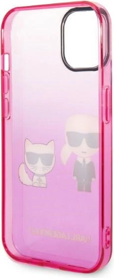 Mbështjellës Karl Lagerfeld KLHCP14MTGKCP për iPhone 14 Plus 6.7", rozë gradient