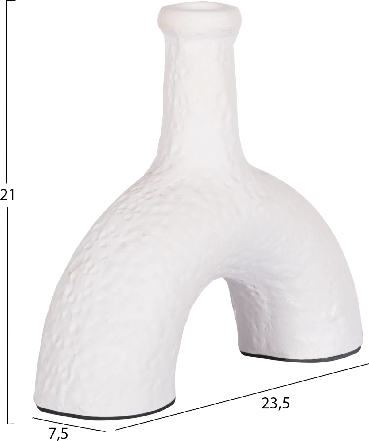 Vazo dekorative CLAYVON FH4403 terrakota, ngjyrë e bardhë, 23.5x7.5x21 cm.
