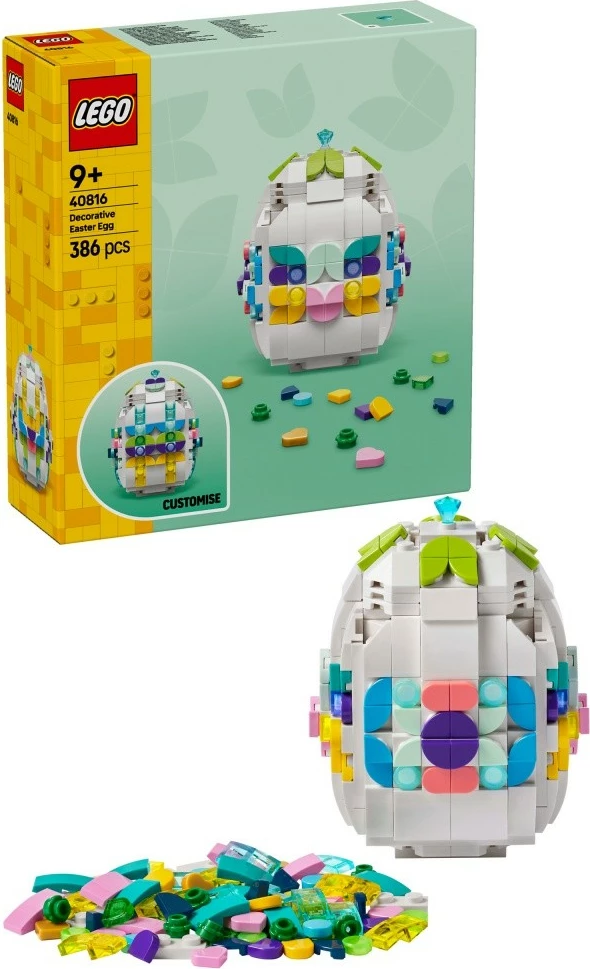 Set ndërtimi, LEGO, 40816 Decorative Easter Egg, 386 pjesë, plastikë, moshat 9+, multingjyrësh