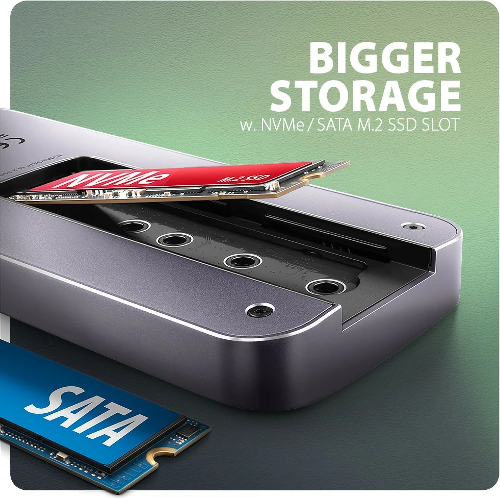 Multiport hub AXAGON HMC-6GM2, 6-në-1, USB-C 10Gbps, HDMI 4K/60Hz, M.2 NVMe/SATA, SD/microSD, PD 100W, Gri