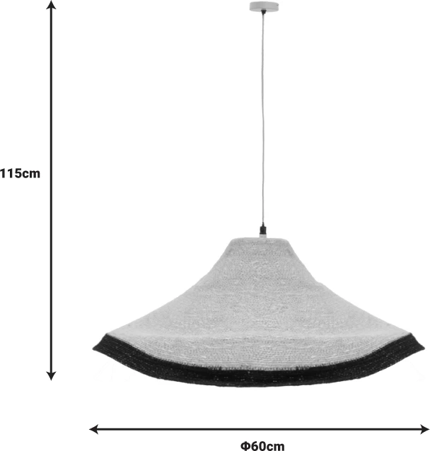 Llambë tavani Hatty Inart E27 natyrale D60x115cm