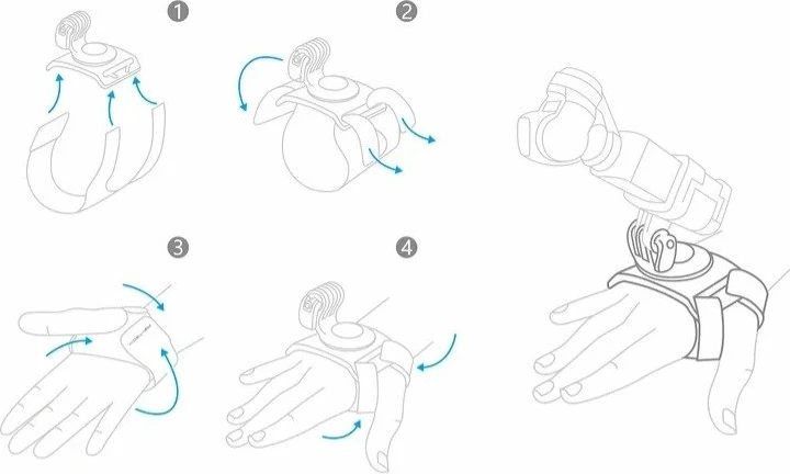 Mbajtës dore PGYTECH për kamera sportive dhe DJI Osmo Pocket, P-18C-024, i zi