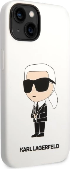 Mbështjellës Karl Lagerfeld Silicone Ikonik për iPhone 14 Plus 6.7", Bardhë