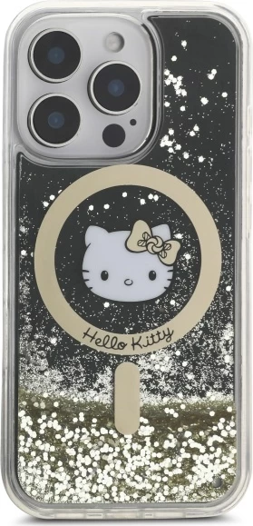 Mbështjellës Hello Kitty Liquid Glitter Fever MagSafe për iPhone 16 Pro Max, Ari