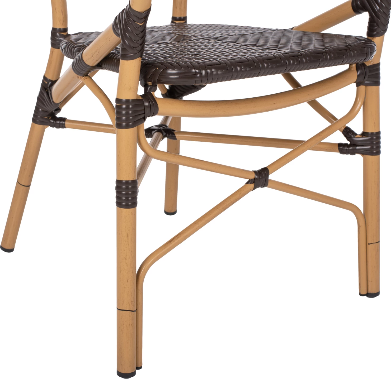 Karrige alumini FH5926.01, pamje bambuje, ratan PE kafe, 56x62x95H cm