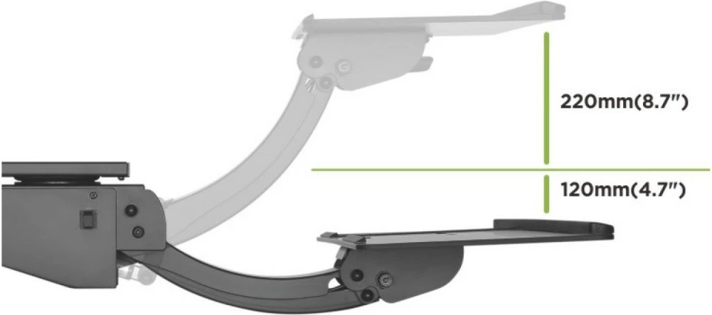 Mbajtës tastiere nën tavolinë Maclean MC-795, i rregullueshëm, i zi