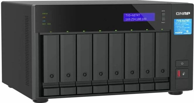 server NAS QNAP TVS-h874T-i7-32G, 8-bay, 32GB RAM DDR4, Thunderbolt 4, 2.5GbE, i zi