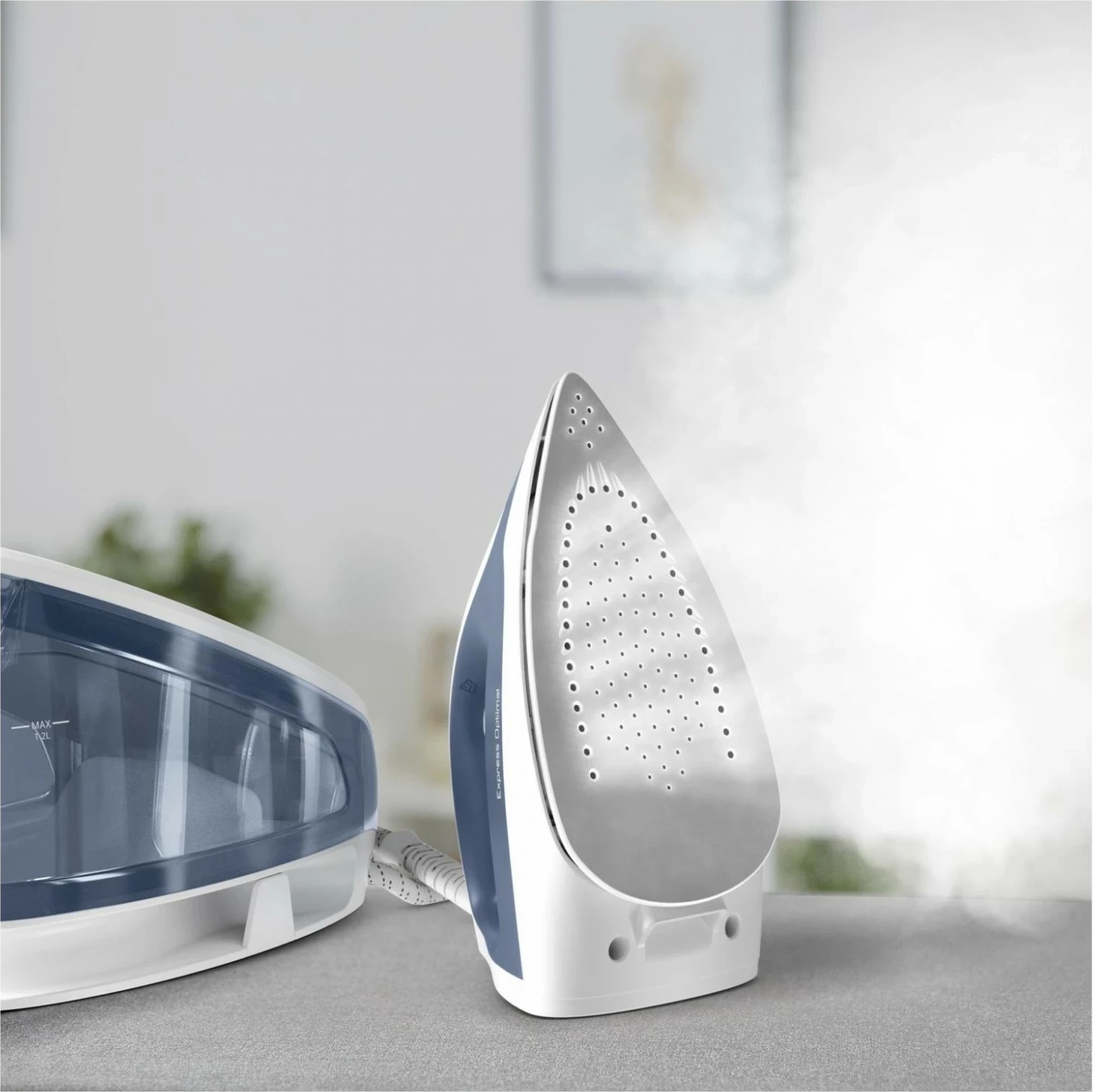 Hekur me avull Tefal Express Optimal SV4110E, 2200W, rezervuar 1.2L, blu