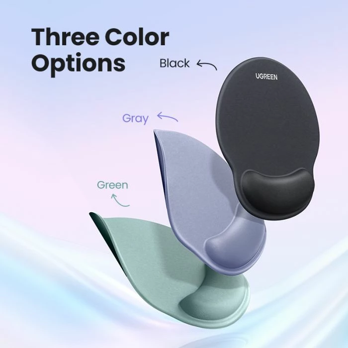 Mauspad ergonomik UGREEN 25243 me mbështetëse kyçi, 220x245mm, memory foam, e gjelbër