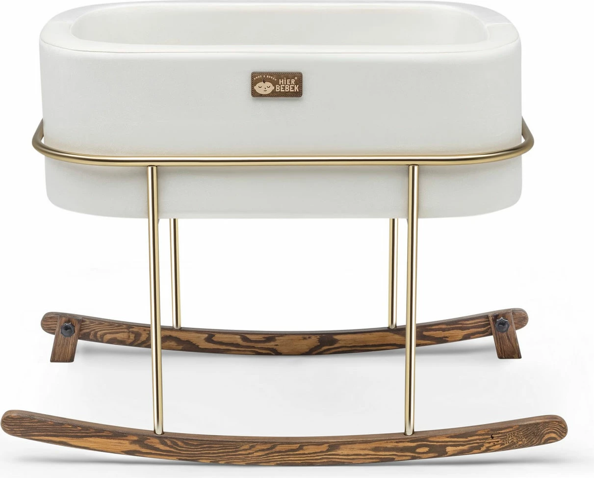 Djep për bebe, metal i bardhë, ar, Hanah Home