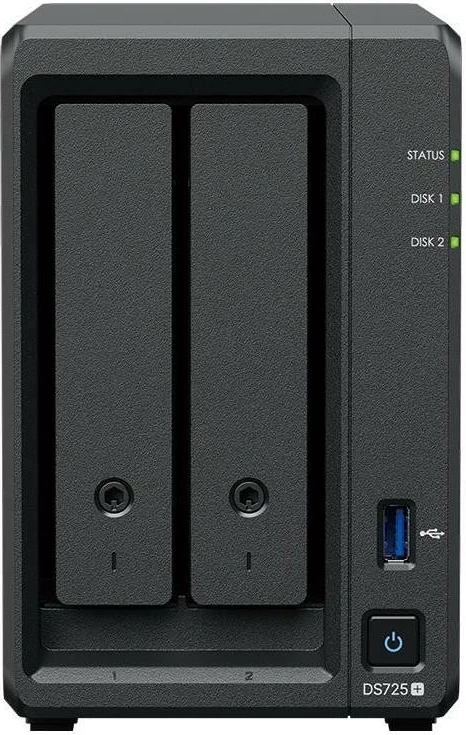 NAS Synology DS725+ me 2x HAT3300-6T (2x 6TB), 4GB RAM, silver