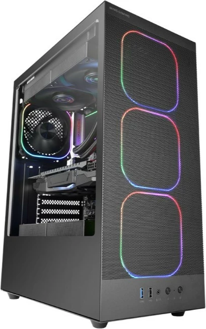 Kasë TACENS MARS MC-NEBULA Midi Tower ATX/Micro ATX/Mini ITX, 4x ARGB 120 mm, panel xhami i temperuar, e zezë