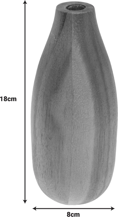 Vazo Strezio qeramike, ngjyrë natyrale-arrë, D8x18cm