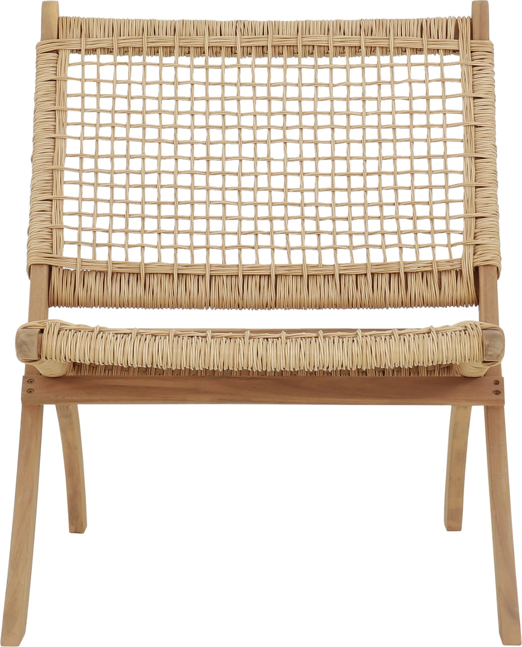 Karrige lounge palosëse FERMO, dru akacie, thurje sintetike, natyrale, 78x60x73cm, set prej 2 copë