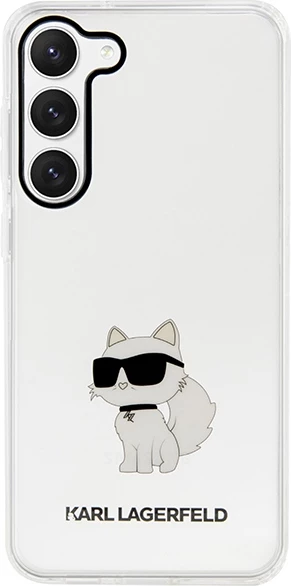 Mbështjellës Karl Lagerfeld KLHCS23SHNCHTCT për Samsung Galaxy S23, transparent, Choupette