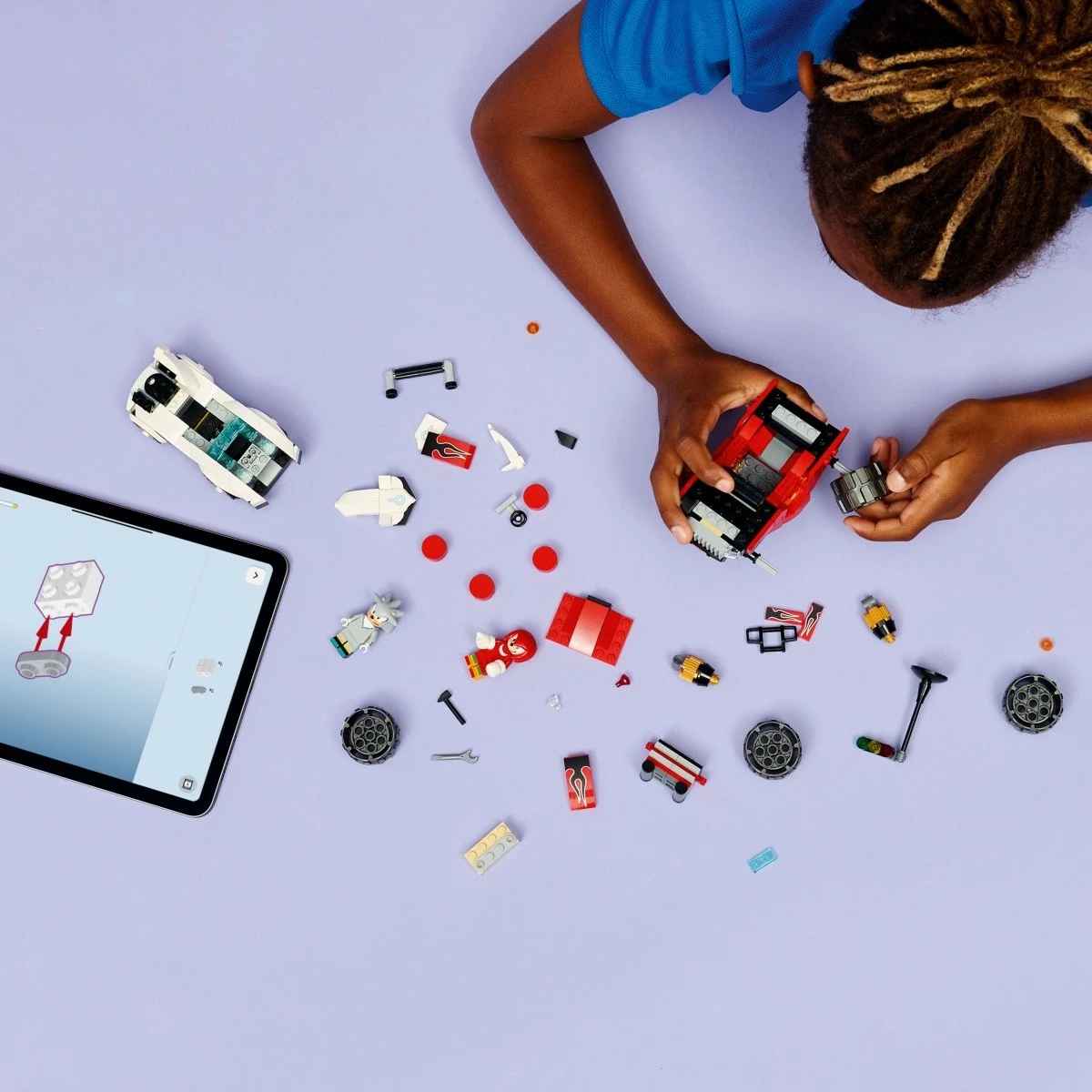 Set LEGO Sonic the Hedgehog 77118 Silver me makinë vs Knuckles me monster truck, 378 pjesë, 8+