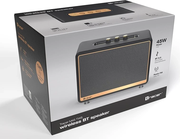 Altoparlant portativ Tracer M45, TWS bluetooth 45W, ngjyrë e zezë