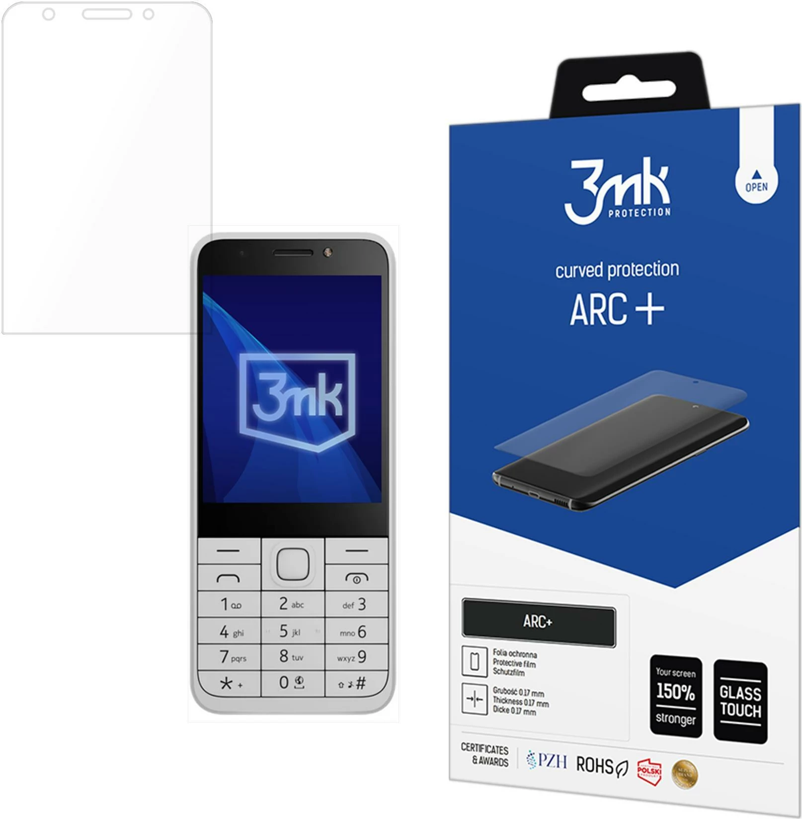 Film mbrojtës 3mk ARC+ për Nokia 230 DualSim, Transparent