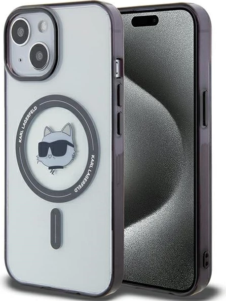 Mbështjellës telefoni Karl Lagerfeld KLHMP15SHCHNOTK IML Choupette's Head iPhone 15 6.1", hardcase, MagSafe, transparent