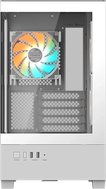 Kasë GIGABYTE C201 PANORAMIC ICE GB-C201PI midi tower, Mini-ITX/Micro-ATX, ARGB, tempered glass, e bardhë