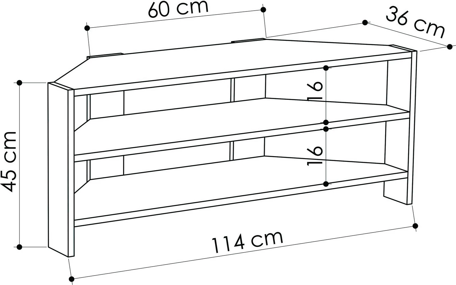 Komodë për TV këndore, ngjyrë lisi, Skye Decor, Thales