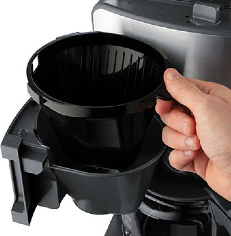 makinë kafeje, Russell Hobbs, Grind & Brew 25610-56, depozitë uji 1.2–1.6 L, për kokrra kafeje, argjendt/zi