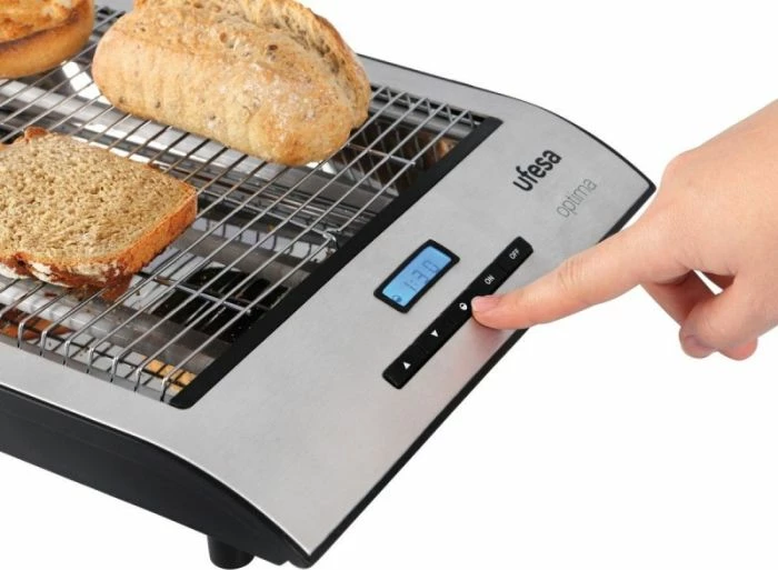 Toster i rrafshët UFESA TT7920, 650W, ekran LCD, funksion shkrirje, 40 x 29 x 10 cm, inox/zi