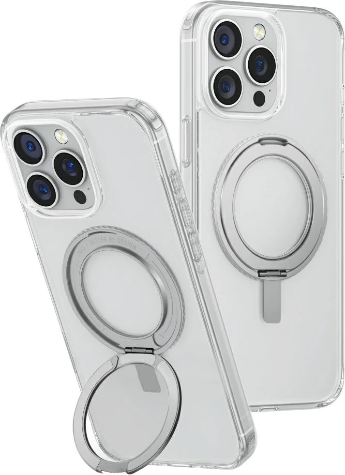 Mbështjellës UNIQ Swivix 360 me këmbëz rrotulluese për iPhone 16 Pro Max, Transparent