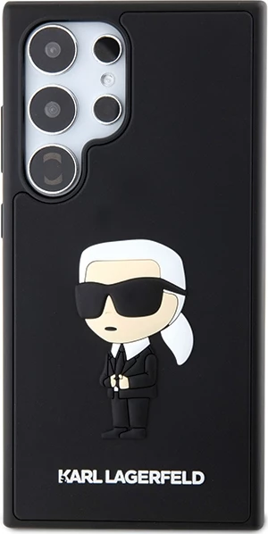 Mbështjellës Karl Lagerfeld 3D Rubber Ikonik për Samsung Galaxy S24 Ultra, i zi