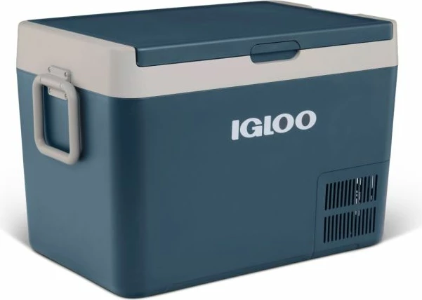 Frigorifer portativ elektrik (cooler chest) IGLOO ICF60 59L 12/24V DC & 110-240V AC, blu rugged/mist
