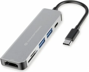 Docking station Conceptronic USB-C HDMI 2xUSB-A3.0 60WPD 15cm gri