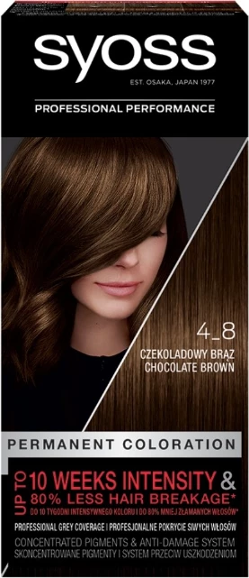 Ngjyrë për flokë Syoss 4-8 Chocolate Brown, 50 ml