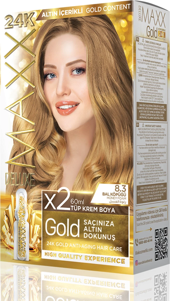 Ngjyrë për flokë MAXX GOLD SET 8.3 Honey Foam, 50 ml