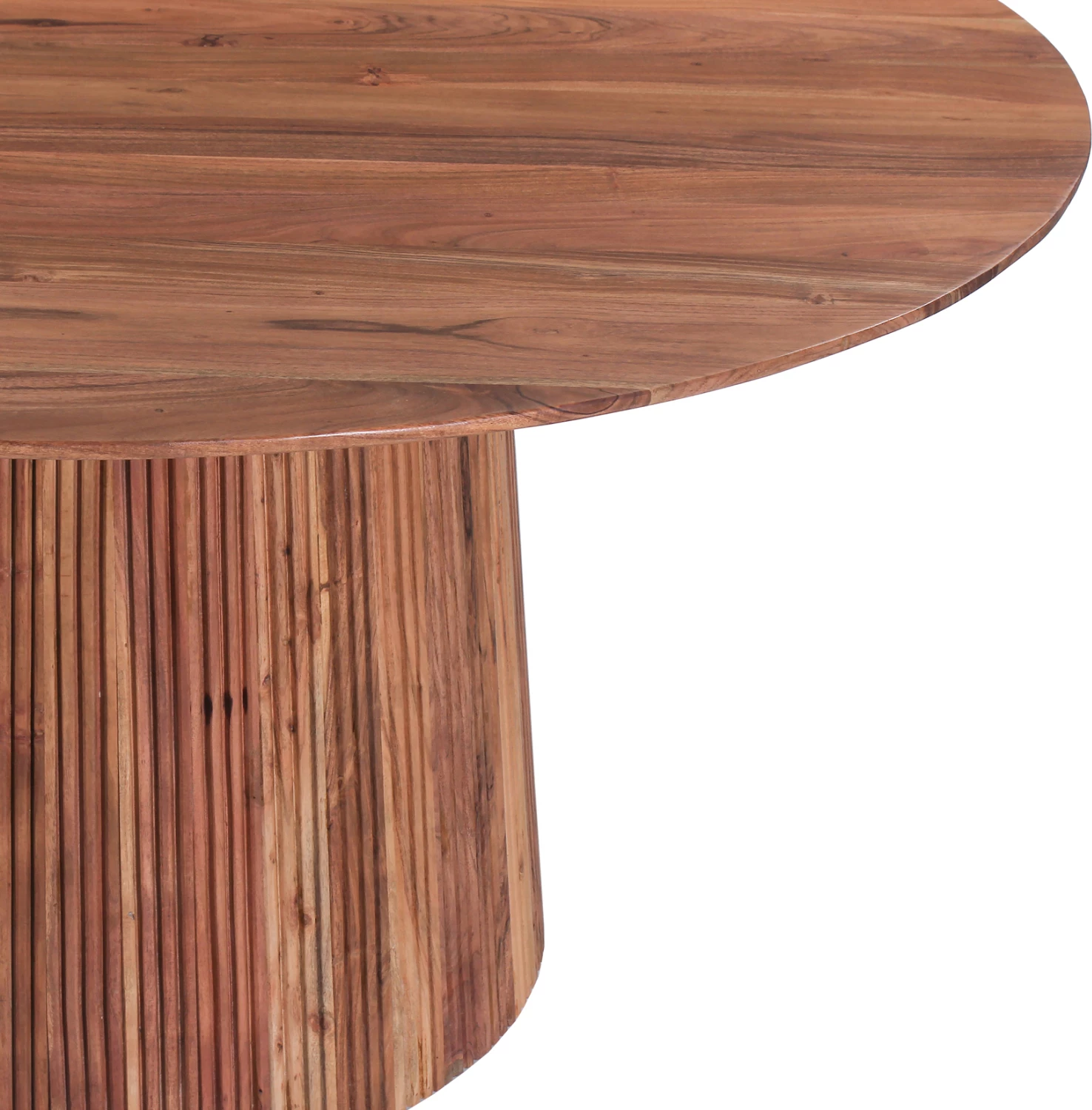 Tavolinë e rrumbullakët për ngrënie, dru akacie, Φ150x76H cm