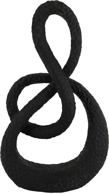 Dekorim nyje CERCHIO TOP, polirezine e zezë, 17x7x29cm