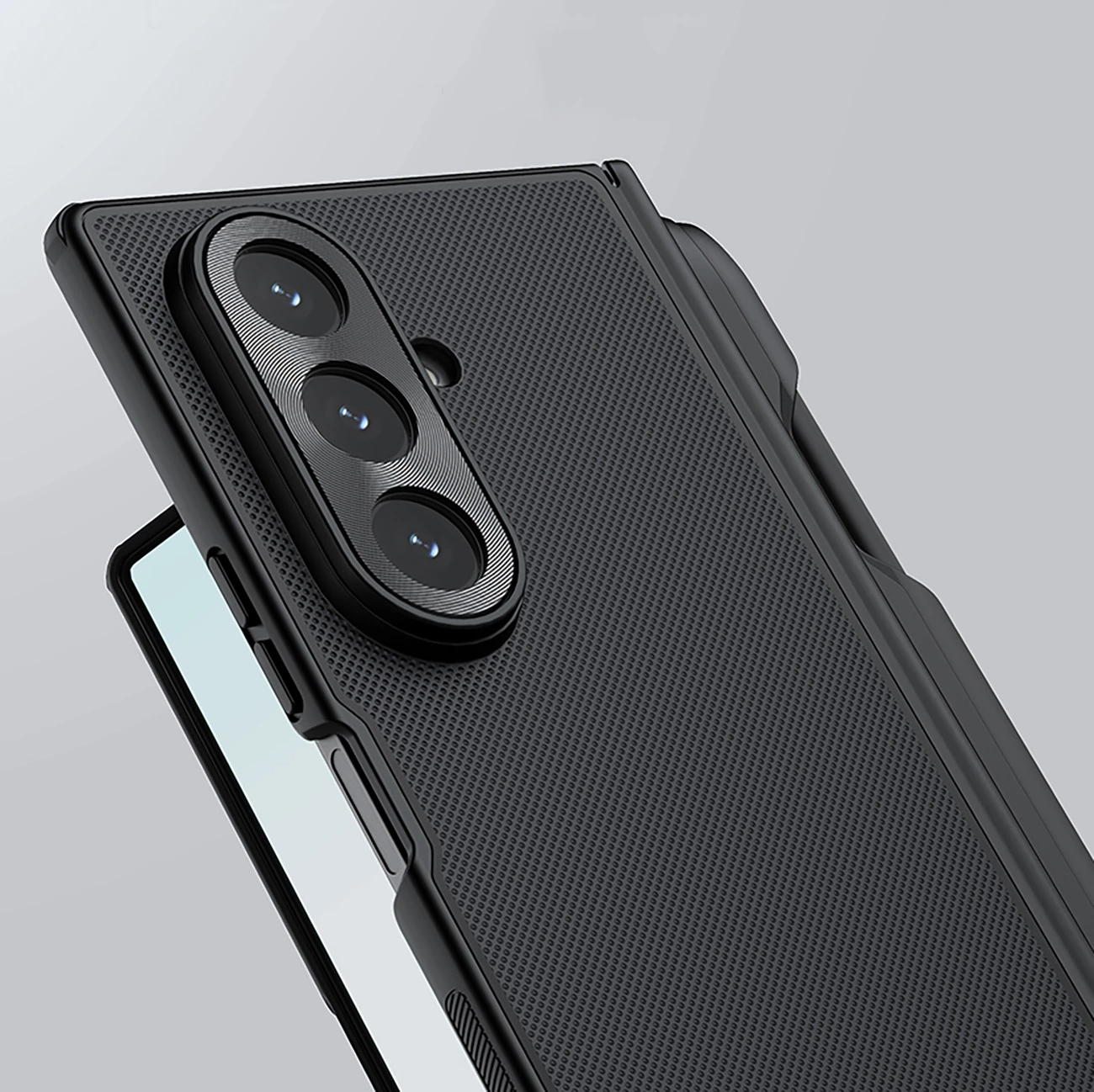 Mbështjellës, Nillkin, Super Frosted Shield Fold Magnetic për Samsung Galaxy Z Fold 7, kompatibil me MagSafe, hapësirë për S Pen, e zezë