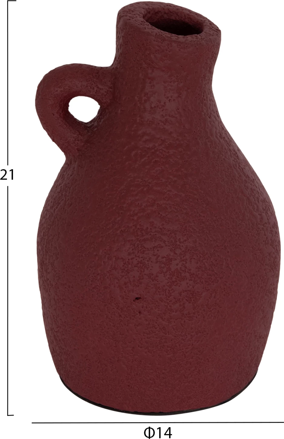 Vazo dekorative tavoline, terrakotë, ngjyrë e kuqe e errët, DECANT FH4667.06L, 14x21cm
