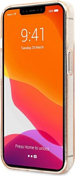 Mbështjellës Karl Lagerfeld KLHCP13LKHTUGLGO për iPhone 13/13 Pro 6.1", hardcase, Glitter Karl's Head, Ari