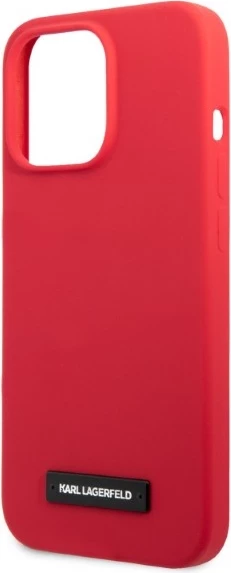 Mbështjellës Karl Lagerfeld Silicone Plaque për iPhone 13/13 Pro, 6.1", e kuqe