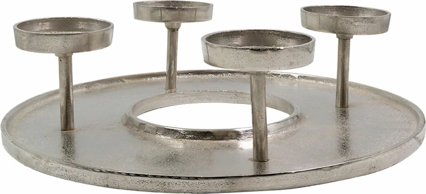 Mbajtës qirinjsh REDON për tealight, alumin, argjend, 42x42x11 cm
